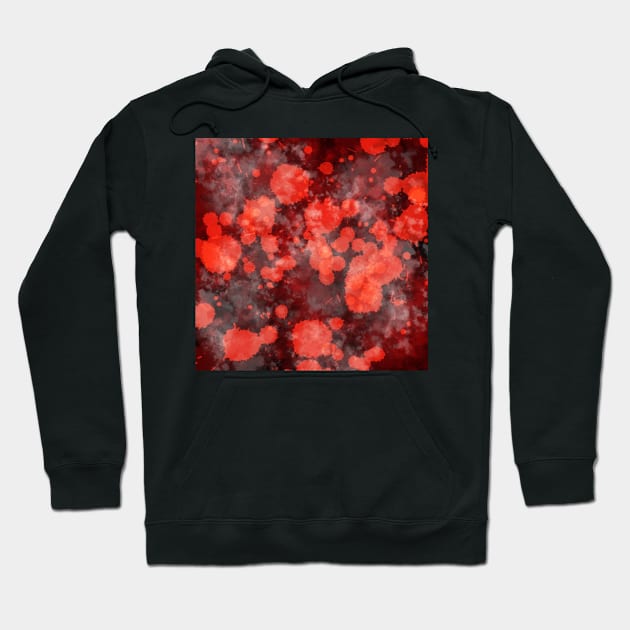 Floral Splash - Abstract in Red and Black Hoodie by Krusty